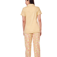 Corolla Yellow Knitted Cotton Shirt - Pyjama