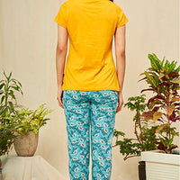 Relish Yellow Knitted Cotton T-Shirt - Pyjama