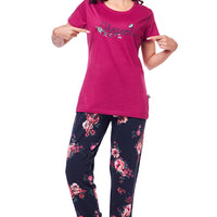 Plum Knitted Cotton T-Shirt - Pyjama