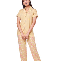 Corolla Yellow Knitted Cotton Shirt - Pyjama