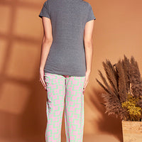 Ashen Grey Knitted Cotton T-Shirt - Pyjama