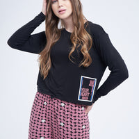 July wear For Women Black T-Shirt - Pyjama - PC1126