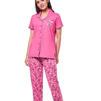 Blush Pink Knitted Cotton Shirt - Pyjama