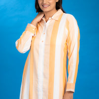 Strike With The Stripes Peach Rayon Dress