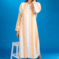 Strike With The Stripes Peach Rayon Dress