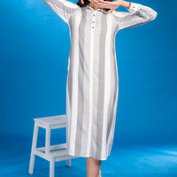 Strike With The Stripes Grey Rayon Dress