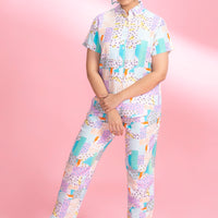Fall For Me Multi Colour Rayon Co-ord Set