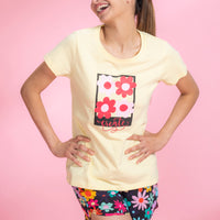 Head Over Heels Yellow Rayon Top - Shorts Set