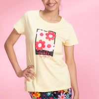 Head Over Heels Yellow Rayon Top - Shorts Set