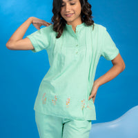 Mint Rose Green Cotton Co-ord Set