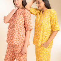 Freya Yellow Cotton kurta Set