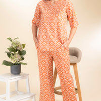 Freya Rust Cotton kurta Set