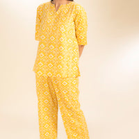 Freya Yellow Cotton kurta Set