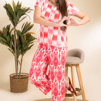 Rizka Pink Rayon Shirt Co-ord Set