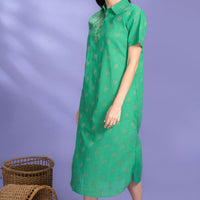Emerald Unfold Green Cotton Dress
