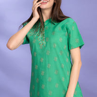 Emerald Unfold Green Cotton Dress