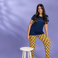 Water Lily Navy Modal T-Shirt - Pyjama Set