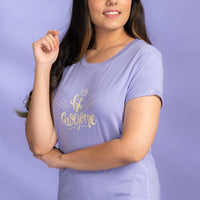 Fadilah Blue Modal T-Shirt - Pyjama Set