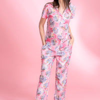 Lychee Male Pink Rayon Shirt Pyjama Set