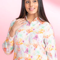 Yellow Chintzy Pink Rayon Dress