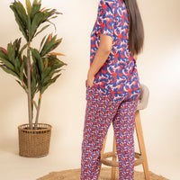 Duo Film Blue Rayon Shirt Pyjama Set
