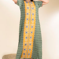 Soraya Green Rayon Long Nighty