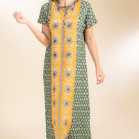 Soraya Green Rayon Long Nighty