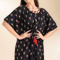 Zahavi Black Rayon kaftan