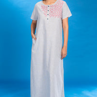 Zircon Green Cotton Long Nighty