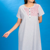 Zircon Green Cotton Long Nighty