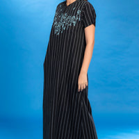 Crisiant Black Cotton Long Nighty