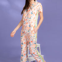 Frosted Pink Peach Rayon Shirt Pyjama Set