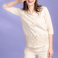 Daisy World Yellow Rayon Shirt - Pyjama Set