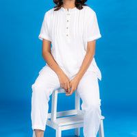 Wishy Washy Twins White Cotton Co-ord Set