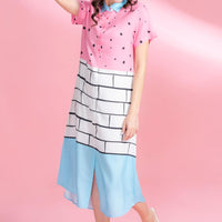 Blue Dearest Pink Rayon Dress
