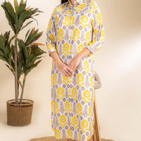 Amirah Yellow Rayon Shirt Dress