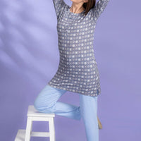 Chika Blue Modal Long Top Pyjama Set