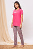 Blush ray Knitted cotton Pink T-Shirt - Pyjama set