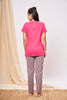 Blush ray Knitted cotton Pink T-Shirt - Pyjama set