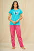 Blue flake Knitted cotton Sage T-Shirt - Pyjama set