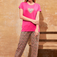 Tickled Pink Modal Pink T-Shirt - Pyjama set