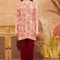 Day Rouge Modal Maroon Long Top - Pyjama Set