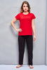 Calla Knitted cotton Red T-Shirt - Pyjama set