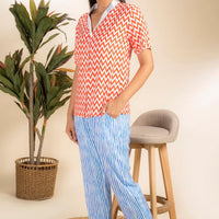 Better Together Blue Rayon Long Top - Pyjama Set