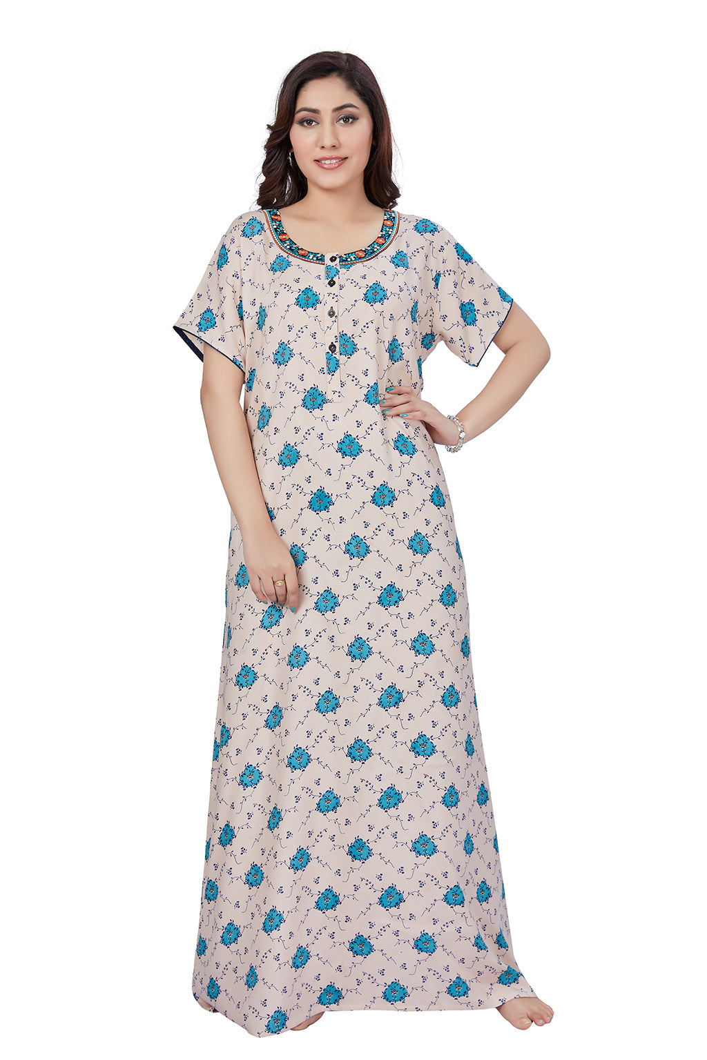 Persica Rayon Peach Long Nighty