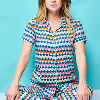 Blend Story Rayon Multi Color Shirt - Pyjama Set