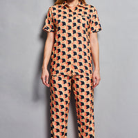 Twin & Win Rayon Black Shirt - Pyjama Set