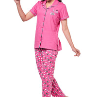 Blush Pink Knitted Cotton Shirt - Pyjama