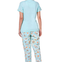 Ozone Blue Knitted Cotton Shirt - Pyjama