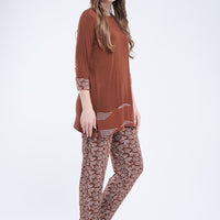 July wear For Women Brown T-Shirt - Pyjama - PC1115